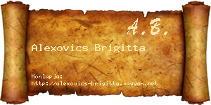 Alexovics Brigitta névjegykártya