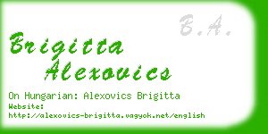 brigitta alexovics business card